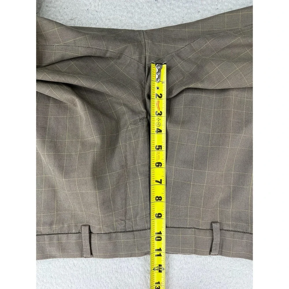 Banana Republic Mens 32x34 Brown Check Modern Fit Cotton Dress Pants 583000-00